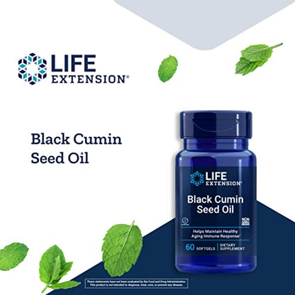Life Extension Black Cumin Seed Oil Softgels 60 Count