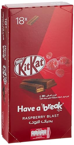 KIT KAT Raspberry Blast Chocolate Bar 18 X 2 Finger Box, (18 X 19.5g), 351g