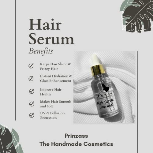 Prinzass Hair Serum For Women & Men Contains Argon Oil Instant Shine Gives Frizz Free Hair, 30Ml