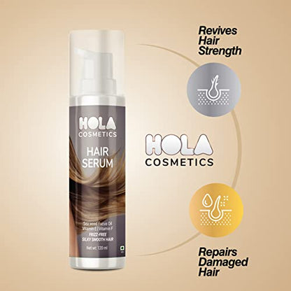 Hola Cosmetics Professional Hair Serum for Women & Men with Goodness of Vitamin E & F | All Hair TypIntensive Hair Growth Treatment| 100% Vegan| 120ml