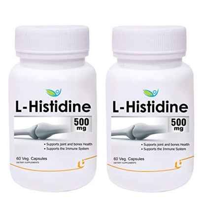 Biotrex Nutraceuticals L-Histidine 500mg | 60 Veg Capsules | Pack of 2