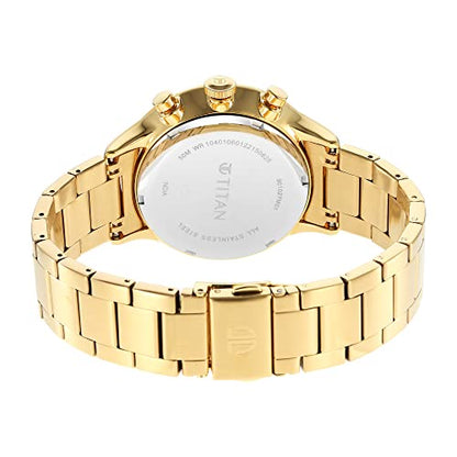 Titan Analog Gold Dial Men's Watch-90102YM01