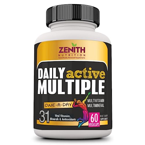 Zenith Nutrition Multivitamin for Men & Women with Astaxanthin, Piperine & Ginseng - 60 veg capsulesMultiple with Antioxidant, Mineral & Vitamin Blend
