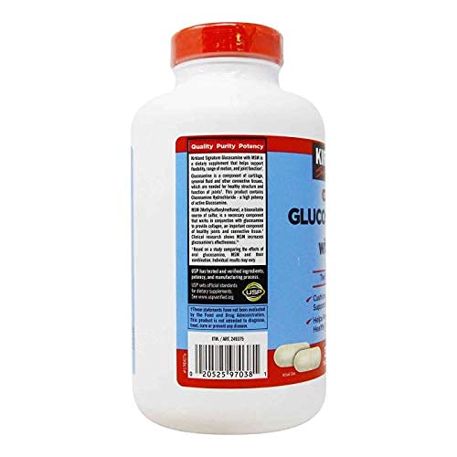 Kirkland Signature Extra Strength Glucosamine Hci 1500Mg, With Msm 1500 Mg, Pack of 375-Count Tablets