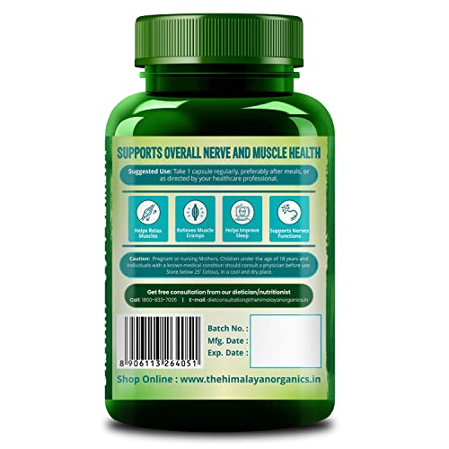 Himalayan Organics Highly Absorbable Magnesium Glycinate | Support Overall Nerve And Muscle Health - 120 Vegetable Capsules