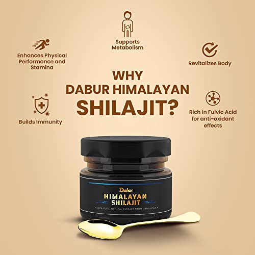 Dabur 100% Pure Himalayan Shilajit Resin 15g | Boosts Stamina and Energy| Immunity Booster
