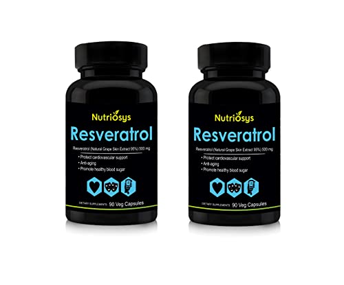 Nutriosys Resveratrol 90 veg Capsules (500 mg, Pack of 2)