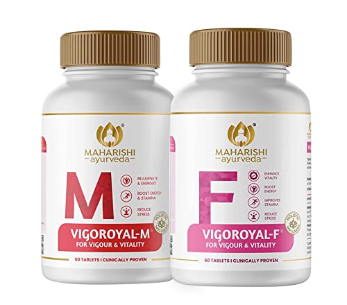 Shilajit Tablets | Maharishi Ayurveda Vigoroyal M & F Formulation For Vigor and Vitality| Contains Shilajeet, Ashwagandha and Gokshura 120 Tab