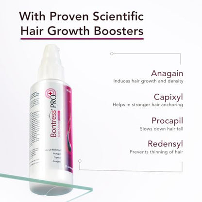 BONTRESS Pro+ Scalp Serum | fortified with Redensyl, Procapil, Capixyl & Anagain| helps reduce hair all | Hair Growth Serum for both Men & women, 60ml