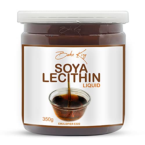 BAKE KING Soya Lecithin Liquid 350gm, Soya Lecithin Liquid Silky and Smooth Chocolate, Soya Lecithin Chewy and Light, 350gm