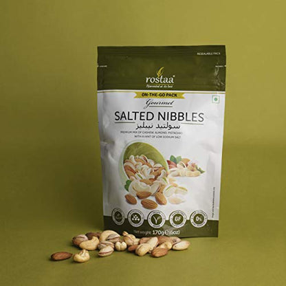 Rostaa Salted Nibbles (Mixed Dry Fruits/Party Mix), 340gm