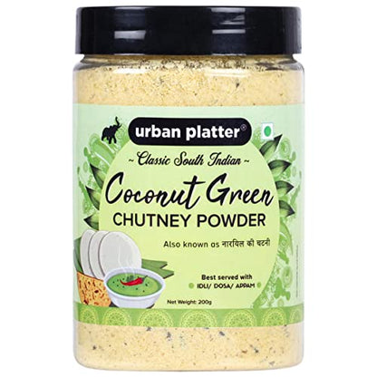 Urban Platter South Indian Style Instant Coconut Green Chutney Powder, 200g / 7oz [Nariyal ki Chutney, Just Add Water]