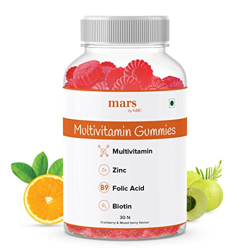 mars by GHC Multivitamin Gummies Nourishes Hair & Promotes Hair Volume Best Biotin Tablets With Multivitamin, Biotin, Zn & Folic Acid (30 Gummies)