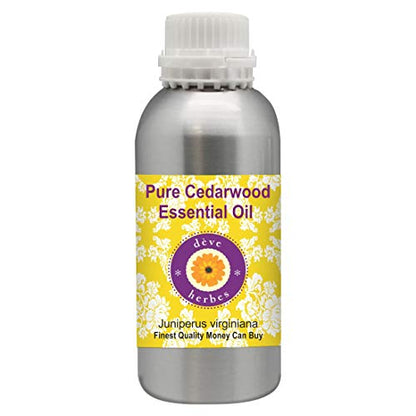 Deve Herbes Pure Cedarwood Essential Oil (Juniperus virginiana) Natural Therapeutic Grade Steam Distilled 1250ml