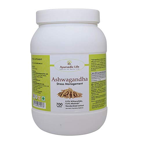 AL-Ayurvedic Life Ashwagandha Tablets 500mg Ashwagandha root powder & extract with 0.8% Alkaloids & blets |Stress Relief | Strength | Immunity support