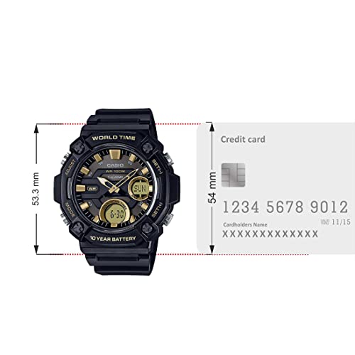 Casio Analog-Digital Gold Dial Men's Watch-AEQ-120W-9AVDF