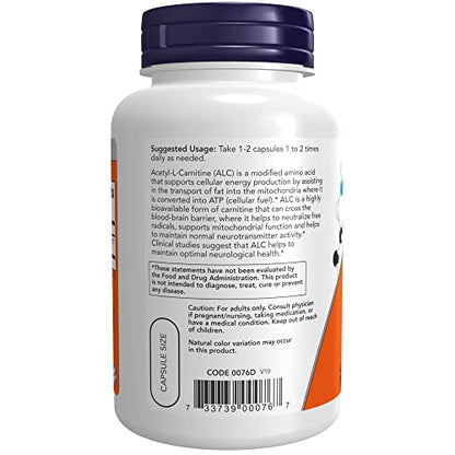 Now Foods Acetyl-L-Carnitine 500Mg - 100 VCaps