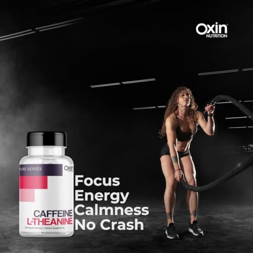 Oxin Nutrition Caffeine L Theanine 2:1 Focus & Energy Pure Series Imported (120 Capsules)