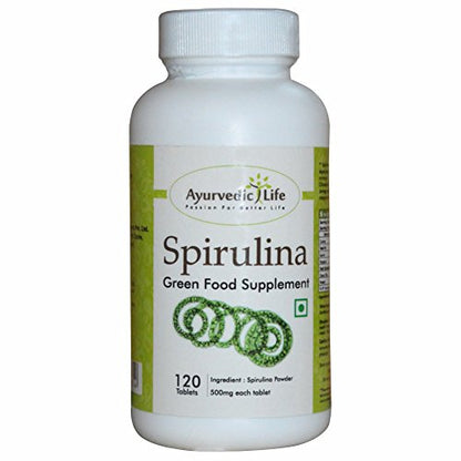 Ayurvedic Life Spirulina Tablets 120 count Pack of 2, natural