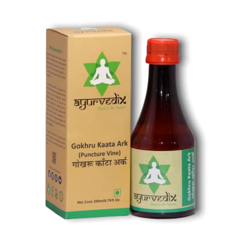 Ayurvedix Gokhru Kaata Ark | Gokshura Distillate for Kidney Stone, Urinary Disparity, PCOS | 200 ML (Pack of 1)