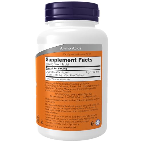 L-Carnitine, 1000 mg, 50 Tabs by Now Foods