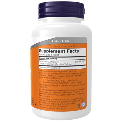 L-Carnitine, 1000 mg, 50 Tabs by Now Foods