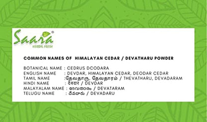 SAARA Deodar Wood Powder | Cedrus Deodara Powder | Himalayan Cedar Wood | Devadaru Wood Cedar Tree Powder 100g