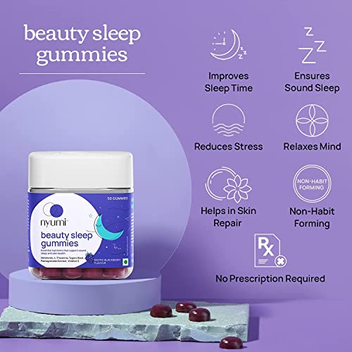 Nyumi Gummies for Hair & Sleep with Biotin, Melatonin, & Multivitamins | Pack of 100 Gummies