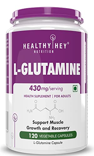 HealthyHey L Glutamine Capsules High Strength 430mg - 120 Capsules
