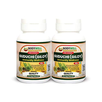 BODYWELL Giloy Pure Extract Capsule | Natural Wellness Product | 500 mg | Pack of 2 | 120 Veg. Capsules