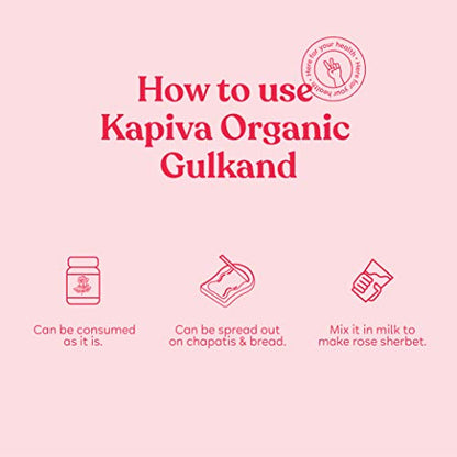 Kapiva Organic Gulkand 300gms (Rose Petal Jam) | 100% Natural | Sun-Cooked Damask Roses