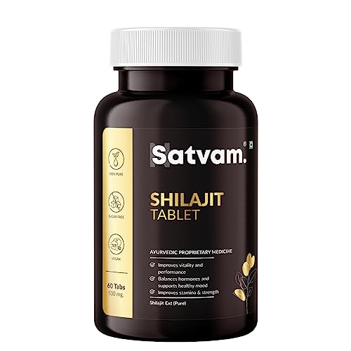N Satvam Ayurvedic Pure Shilajit Tablet Helps in Boosting Stamina & Strength Pack of 60 Tablet