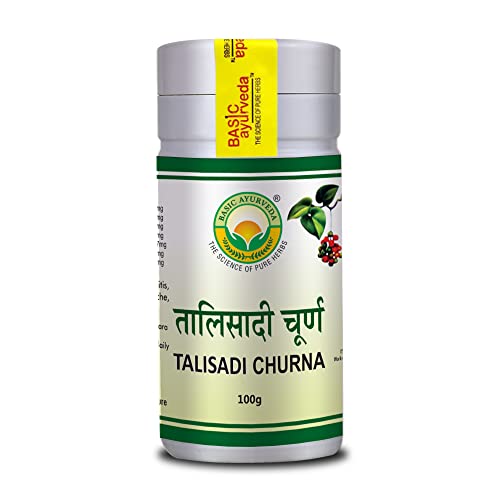 BASIC AYURVEDA Talisadi Churna 100 Gram | Organic 100% Natural And Pure Herbal Powder