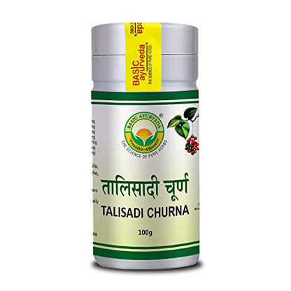 BASIC AYURVEDA Talisadi Churna 100 Gram | Organic 100% Natural And Pure Herbal Powder