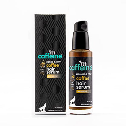 mCaffeine Hair Serum for Hair Fall Control for Men & Women | Lightweight & Non Sticky Serum with Walnut Oil & Argan Oil | SLS & Paraben Free - 50ml