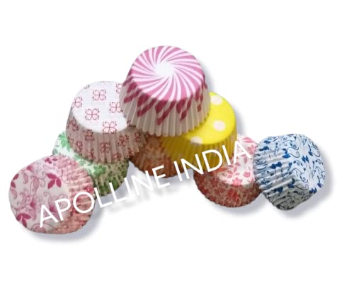 APOLLINE INDIA Paper Muffin Cupcake Liners - Pack Of 100, Multicolour