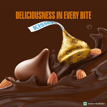 Hershey's KISSES Almonds | Melt-in-mouth Chocolates | Individually wrapped 100.8g