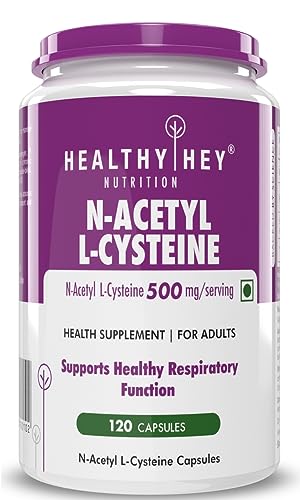 Healthyhey Nutrition N-Acetyl L-Cysteine (NAC) - Non-GMO - Gluten Free -Pack of 120 Veg. Capsules