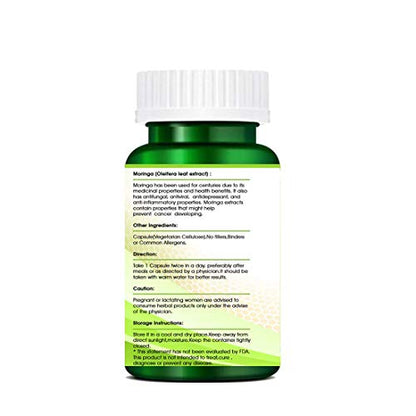 Heera Ayurvedic Research Foundation Moringa (Oliferia Leaf Extract 5:01)90 PCS. Veg Capsule(500 mg)