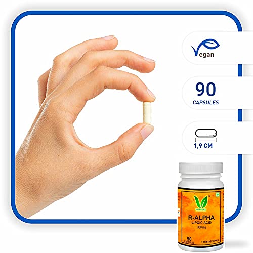 VITARUHE R-Alpha Lipoic Acid, high Dosage, 300 Mg Per Capsule, Vegan, 3 Month Treatment, Natural Foe dietary supplement without unnecessary additives