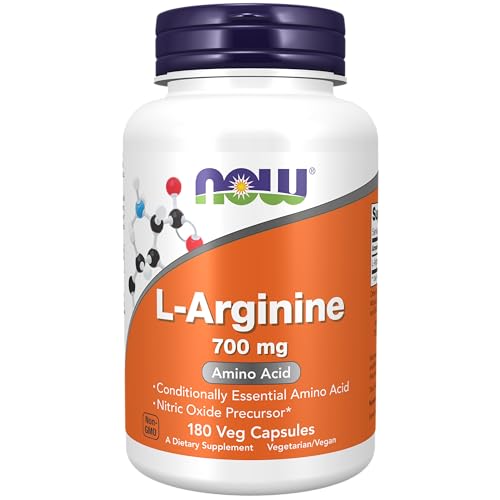 NOW Supplements, L-Arginine 700 mg, Nitric Oxide Precursor*, Amino Acid, 180 Veg Capsules