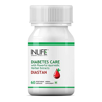 INLIFE Diastan Diabetes Care Ayurvedic Herbal Extracts Supplement - 60 Vegetarian Capsules