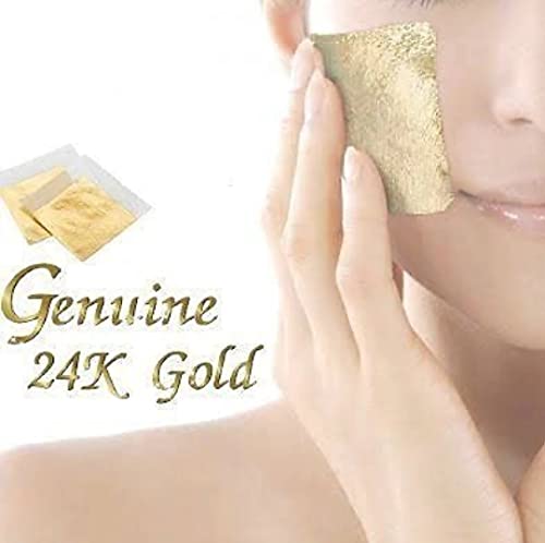 Sgls Gold Leaf 10pcs Gold Vark Sheets Pure Foil Leaf 24K Baking Cakes,Sweets,halwa (Gold 75"MMx50"MM)