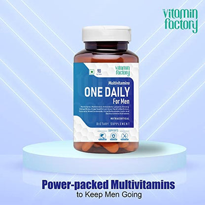 The Vitamin Factory Multivitamin For Men | Multimineral, Ginseng, Grape Seed Extract| Enhances Energy, Stamina, Boost Immunity- 60 Vegetable Tablet