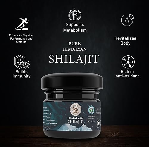 Pure Himalayan Shilajit Resin, Mineral Supplement|20g|for energy and endurance|80% fulvic acid | Shilajit for Men and Women | Ayurvedic formulation|