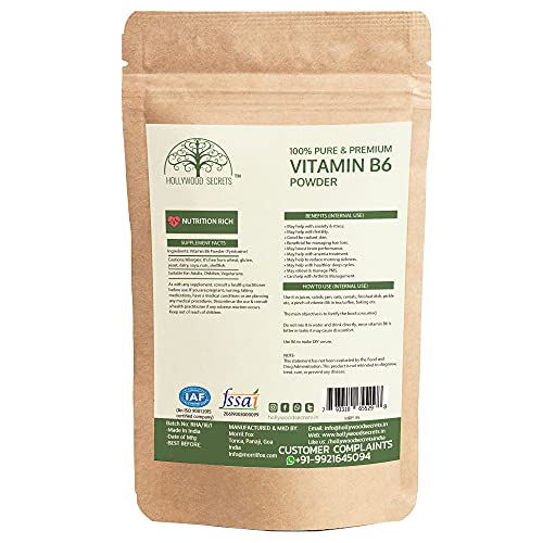 Hollywood Secrets Vitamin B6 Pyridoxine Powder 50gm