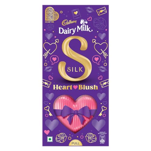 Cadbury Dairy Milk Silk Valentines Heart Blush Chocolate Bar Gift Pack, 250 g
