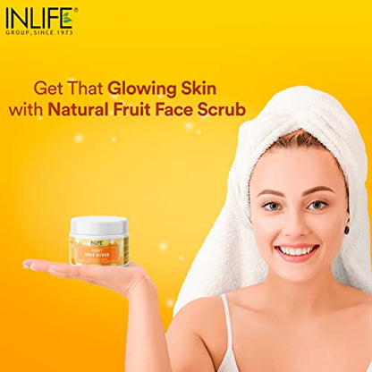 INLIFE Fruit Face Scrub for Men and Women for Facial Body Paraben Free - 100 grams.