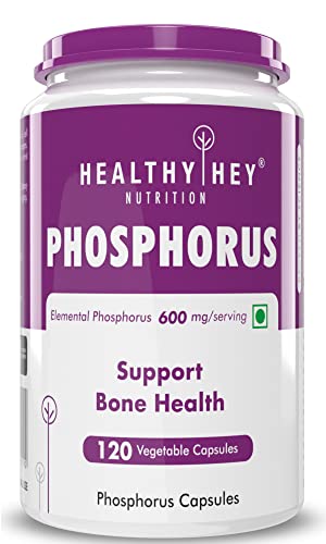 HealthyHey Nutrition Phosphorus - Support Bone Health - 600mg - 120 Veg. Capsules