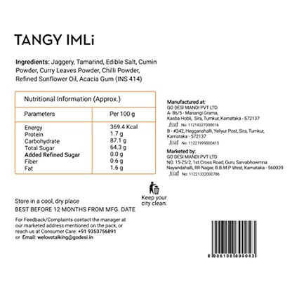 GO DESi Imli Pop Tamarind & Jaggery Candy | Imli Candy | Digestive Candy | 450 gm